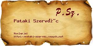 Pataki Szervác névjegykártya